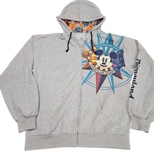 Disneyland Resort Y2K Mickey Mouse Zip Hoodie‎ Size Large Disneycore Americana